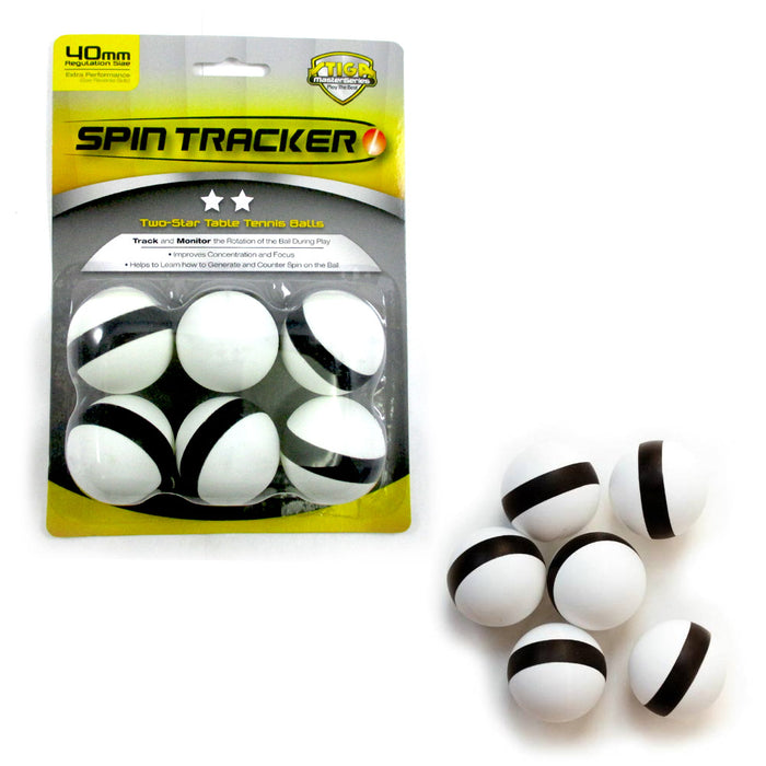 6 Pack Spin Tracker Ping Pong Table Tennis Balls 40mm Regulation Size 2 Star !