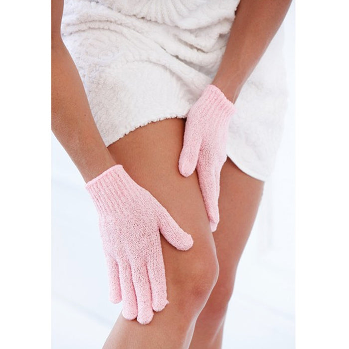 4 Pair Shower Exfoliating Wash Skin Spa Foam Bath Gloves Massage Loofah Scrubber