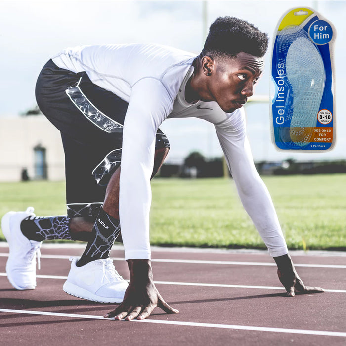 3 Pairs Massaging Shoe Insole Orthotic Silicone Gel Comfort Support Run Pad Mens
