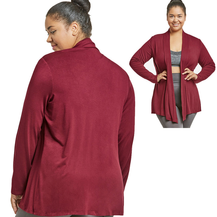 Womens Cardigan Long Sleeve Solid Open Front Sweater USA 2XL Jacket Outwear Tops