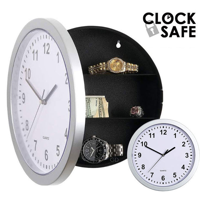 Secret Clock Safe Hidden Wall Jewelry Security Money Cash Compartment Stash Box