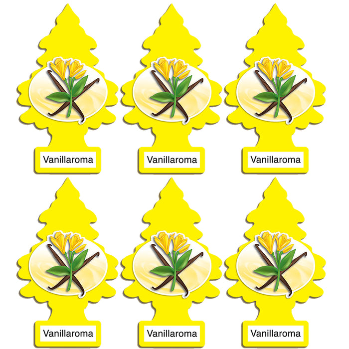 6 Little Trees Car Air Freshener Vanilla Scent Hanging Auto RV Hang Scent Office