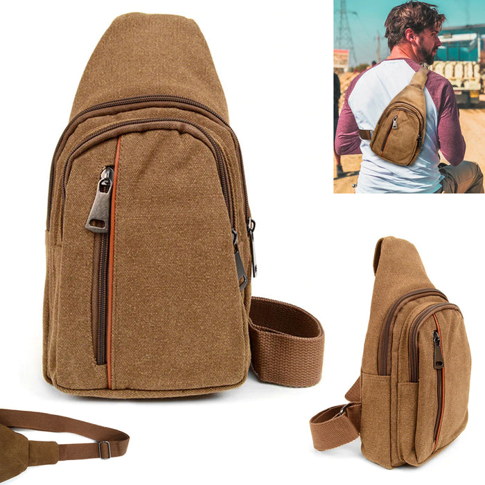 Unisex Crossbody Shoulder Chest Cycle Sling Bag Daily Travel Canvas Backpack New