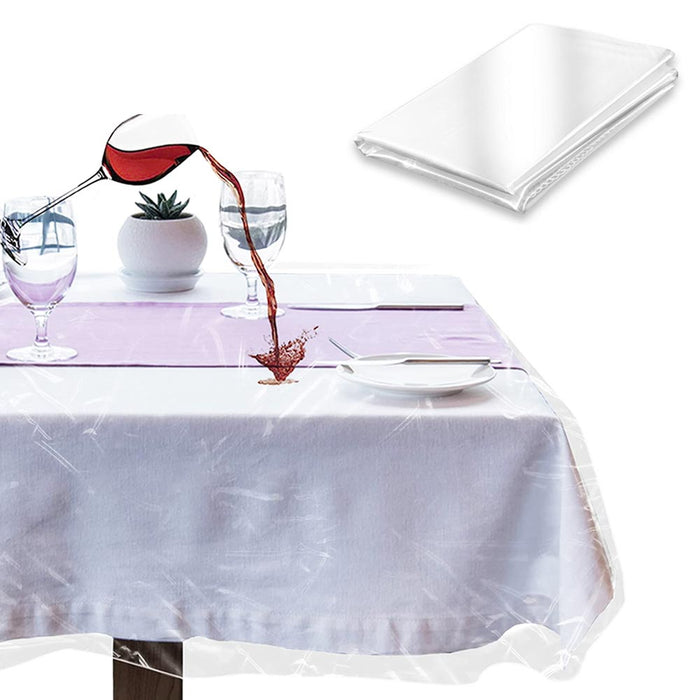 Heavy Duty Vinyl Tablecloth Protector Plastic Clear Oblong Table Cover 60X120