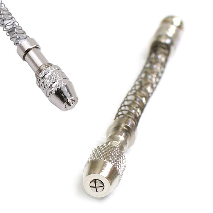 1 Micro Twist Drill Bit Hand Spiral Pin Vise Sliding Drilling Metal Jewelry Tool
