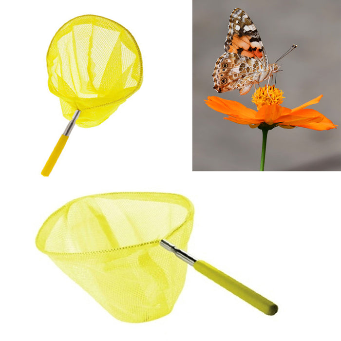 34" Extendable Butterfly Bug Catching Net 8" Round Telescopic Insect Cage Play