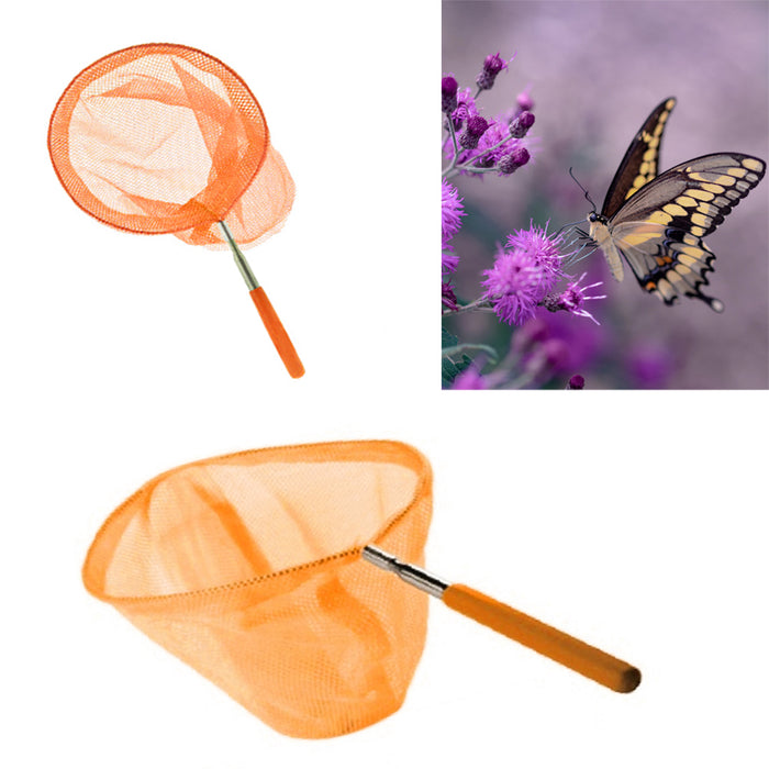 34" Extendable Butterfly Bug Catching Net 8" Round Telescopic Insect Cage Play