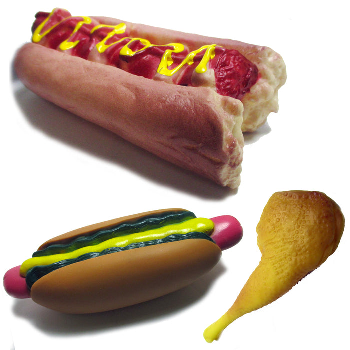 3 Pack Dog Squeaky Toy Pet Funny Puppy Chew Squeaker Play Sound Bite Rubber Toys