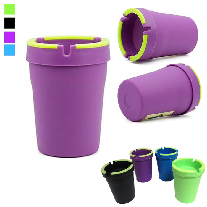 5PC Glow Butt Bucket Ashtray Cigarette Extinguishing Cup Car Ash Holder Portable