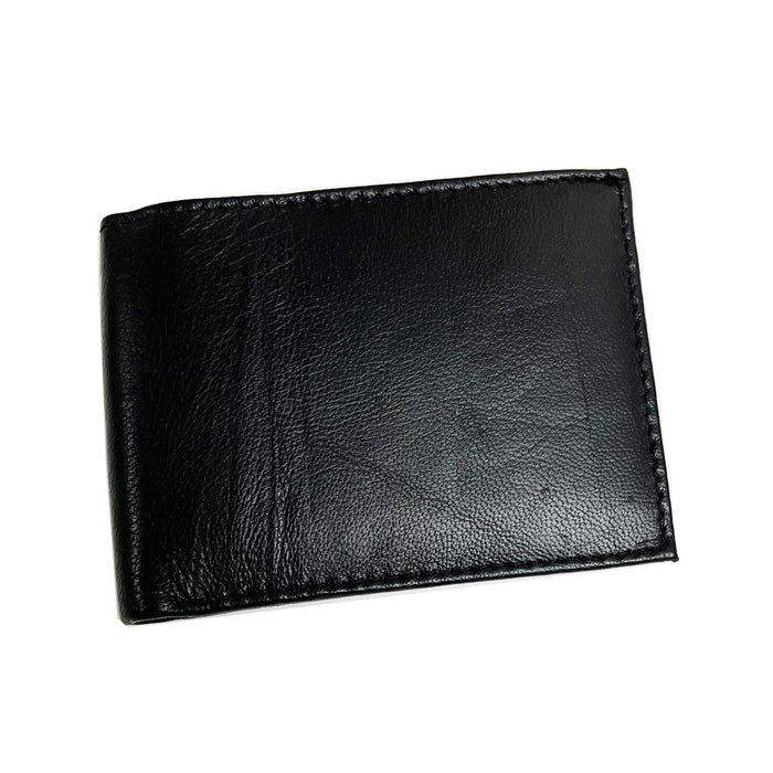 Black Genuine Leather Mens Wallet Bifold ID Window Credit Card Holder Bill Slot