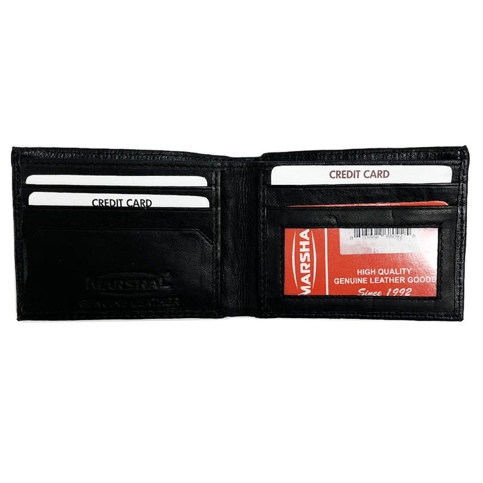 RFID Wallet Blocking Genuine Leather Mens Bifold Money Credit Card Safety Black