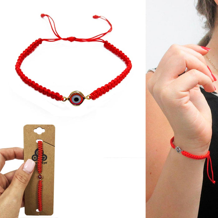 Lucky Evil Eye Adjustable Bracelet Nazar Kabbalah Amulet Red String Protection