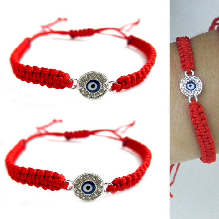 2PC Evil Eye Lucky Bracelets Protection Amulet Kabbalah Red String Adjustable