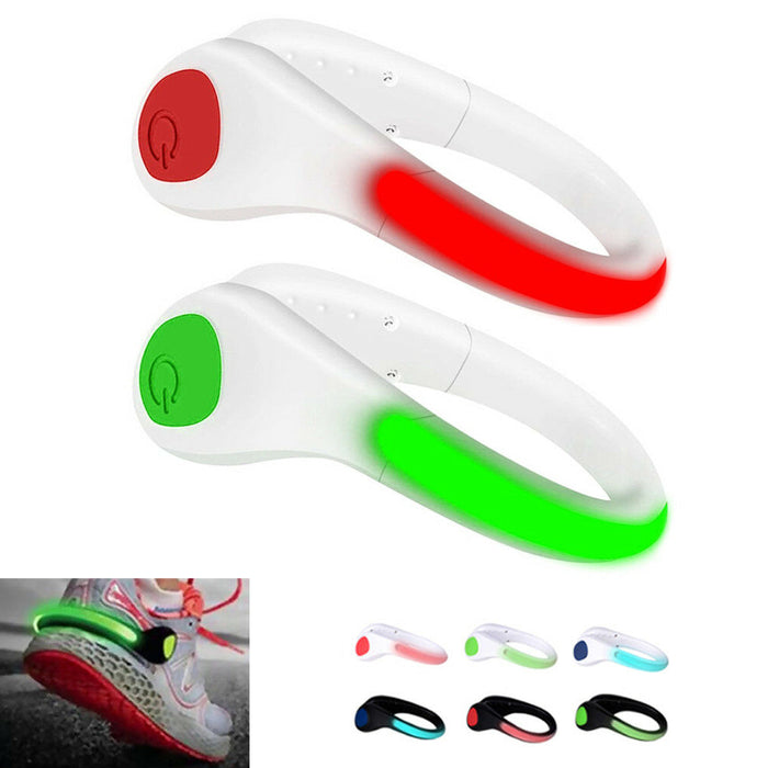 2pc LED Shoe Clip Light High Visibility Reflective Safety Night Running Gear