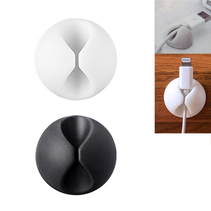 4PC Silicone Cable Clip Cord Organizer Grip Desktop Wall USB Wire Charger Holder
