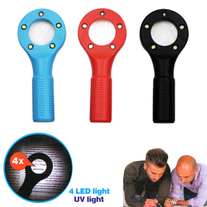 2 Handheld Magnifying Glass with 5 LED Light Magnifier Jewelry Loupe Lens Menu