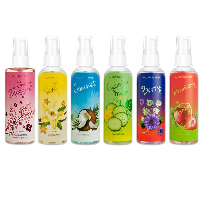 6pc Bath Body Spray Mist Assorted Scents Splash Perfume Fragrance Deodorize 6 oz