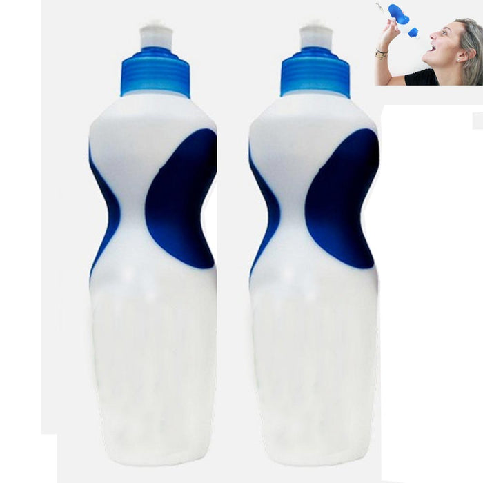 2 Pc Water Bottle Gym Training Fitness Time Cycling Run Zip Drink Container 22Oz