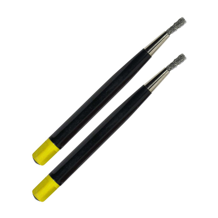 6X Scratch Brush Set Pen Type 5" Steel Brass Nylon Retractable Bristles Jewelers