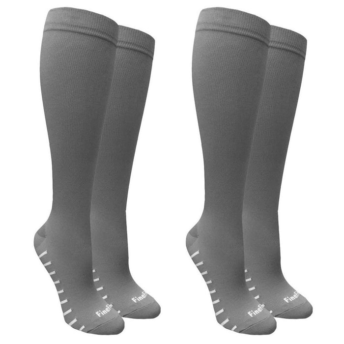 2 Pair Closed Toe 8-15 mmHg Compression Relief Swelling Socks Pain Grey Unisex S
