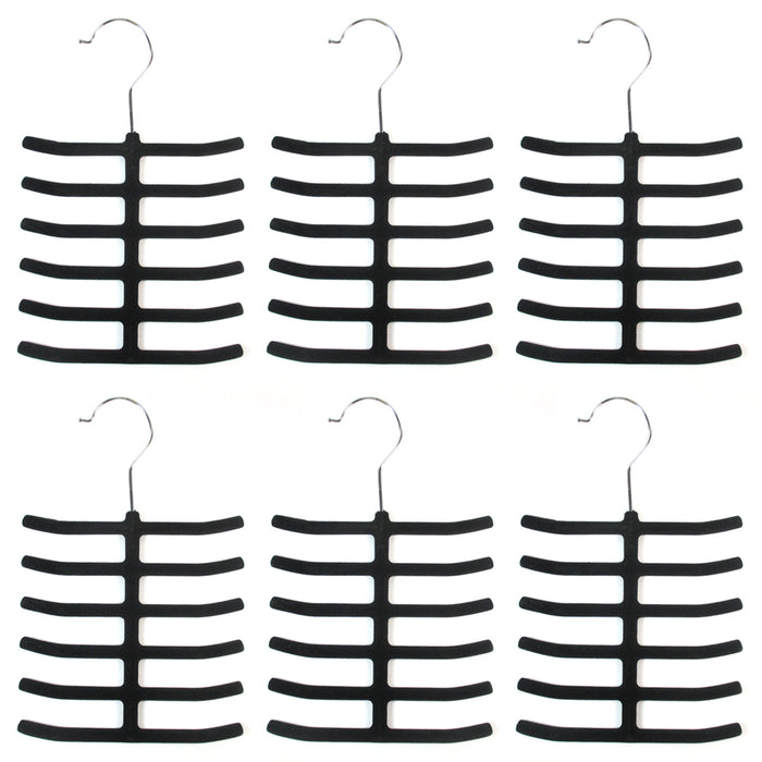 6 Tie Rack Hanger Non Slip Belt Compact Closet Scarf Holder Organizer Saver Hook