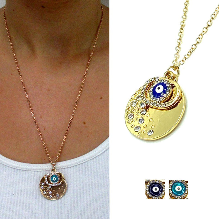 Evil Eye Pendant Necklace Turkish Charm Protection Kabbalah Lucky Jewelry Women