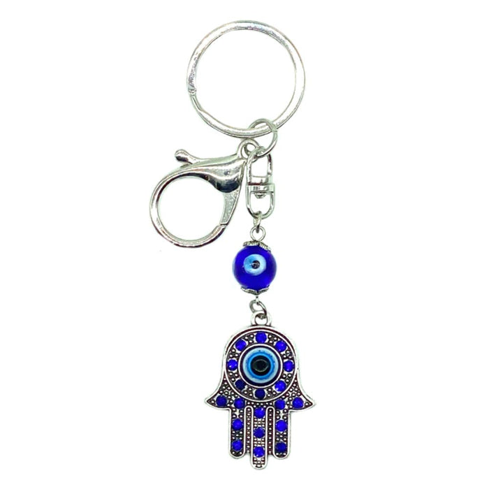 Evil Eye Hamsa Hand Fatima Keychain Good Luck Amulet Protection Charm Key Holder
