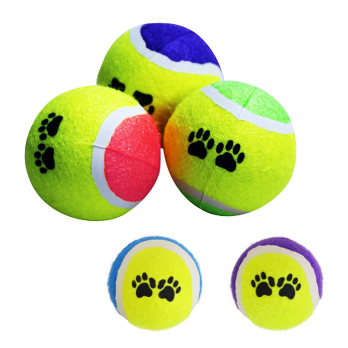 6 PCS Pet Tennis Balls Dog Puppy Fetch Set Catch Play Toy Thrower Cat Fun Bounce