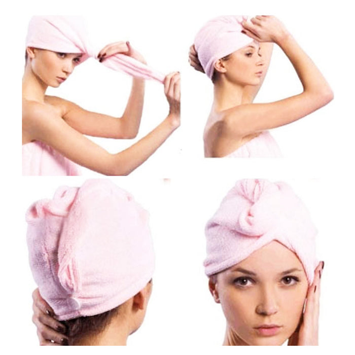 2 Quick Dry Twist Hair Turban Towel Microfiber Hair Wraps Bath Towel Cap Hat Spa