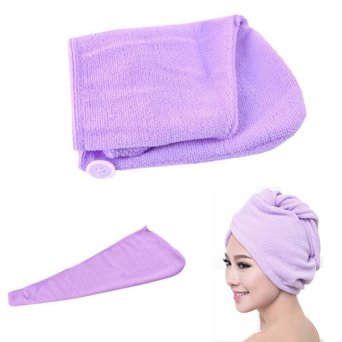 2 Turban Towels Twist Hair Quick Dry Microfiber Bath Towel Hair Wrap Cap Hat Spa