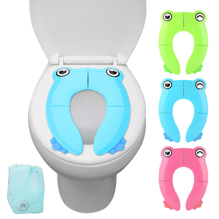 Portable Potty Seat Folding Travel Boy Girl Fits Round Oval Toilets Non-Slip