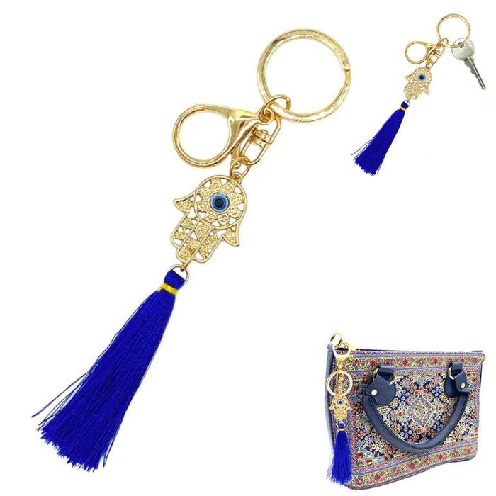 Hamsa Hand Fatima Evil Eye Keychain Kabbalah Protection Nazar Charm Lucky Amulet