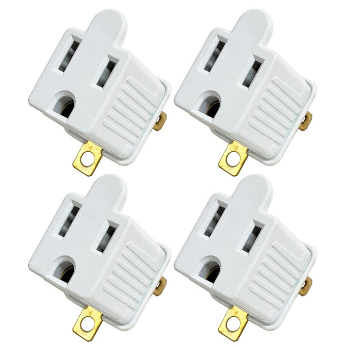 4 Pcs 2 Prong to 3 Prong Outlet Electrical Ground AC Adapter Grounding Converter