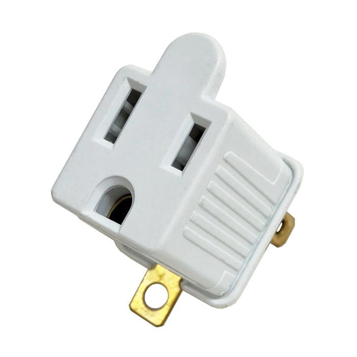 2 Pc Polarized Grounded Adapters Wall Tap Outlet 2 Prong To 3 Leg Plug ETL