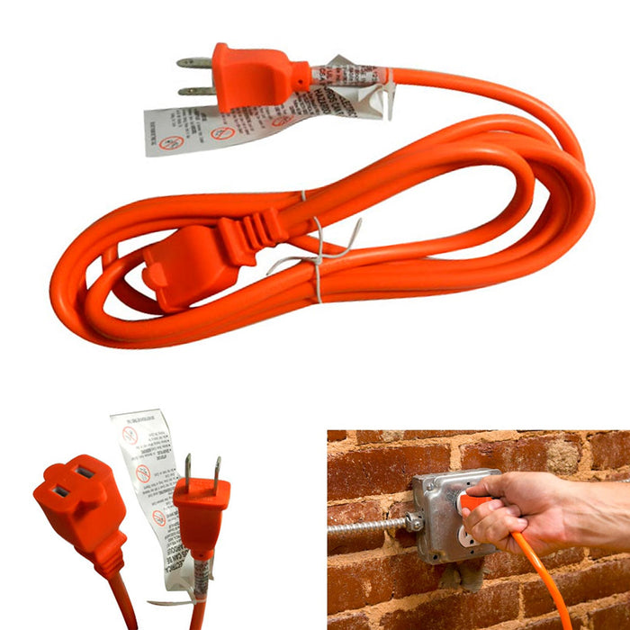 25FT Power Extension Cord Gauge Indoor Outdoor Heavy Duty Cable Outlet Wall Plug