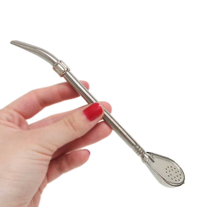 Stainless Steel Yerba Mate Bombilla Filtered Straw w/ Removable Spoon Filter M15