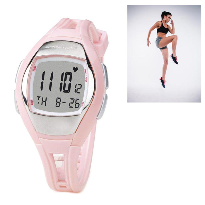 Fitness Multifunction Watch Heart Rate Monitor Pedometer Pink Sportline Women