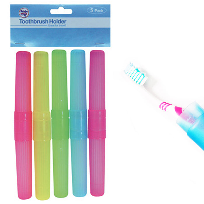 5 Travel Camping Bathroom Toothbrush Holder Tube Plastic Cover Protect Case Box