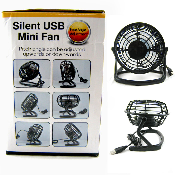 Desk Fan Portable USB Mini Air Cooling Silent PC Laptop Notebook Desktop Black !