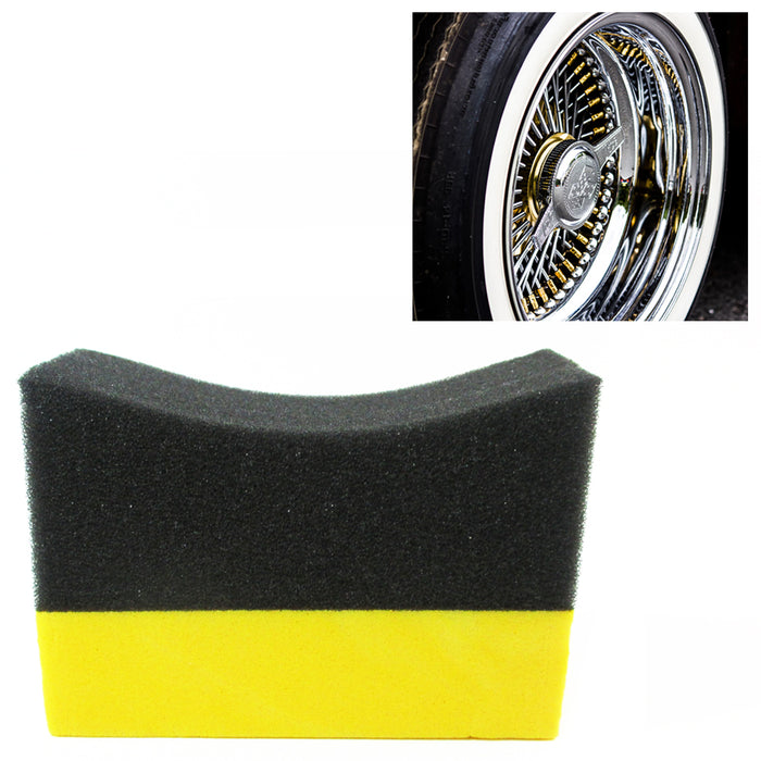 AllTopBargains 6 Tire Dressing Applicator Pads Car Contour Sponge Gloss Shine Protectant Wheel
