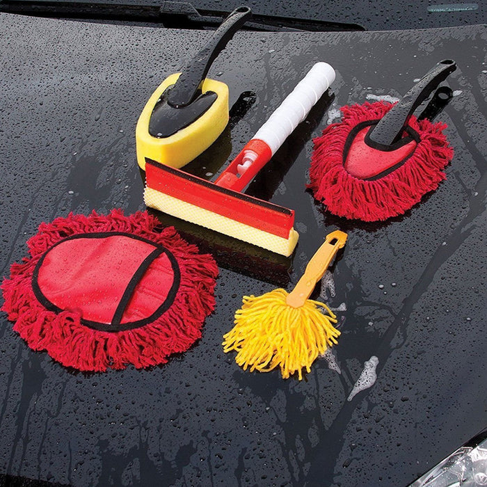 5PC Car Washing Cleaning Kit Auto Vehicle Wash Mitt Glove Dust Glass Clean Tools
