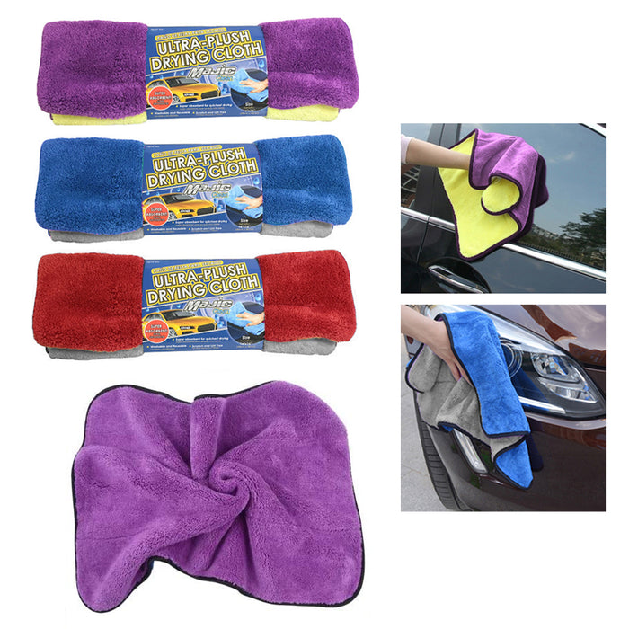 2 PK Multipurpose Plush Microfiber Cleaning Towels Auto Washing Drying Detailing