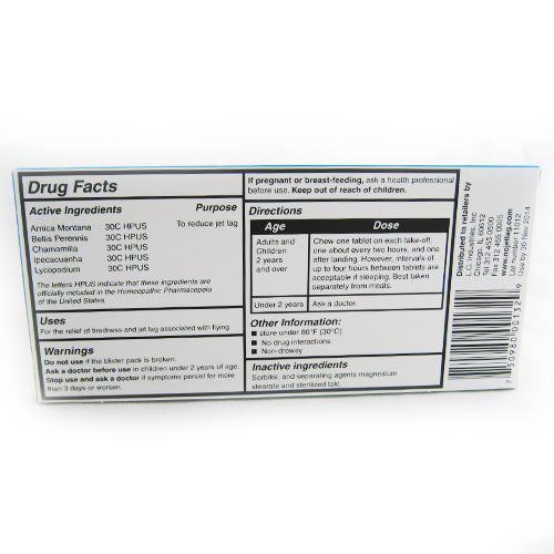 No Jet Lag Homeopathic Remedy Travel Flight Essential Jet Lag Relief 32 Tablets
