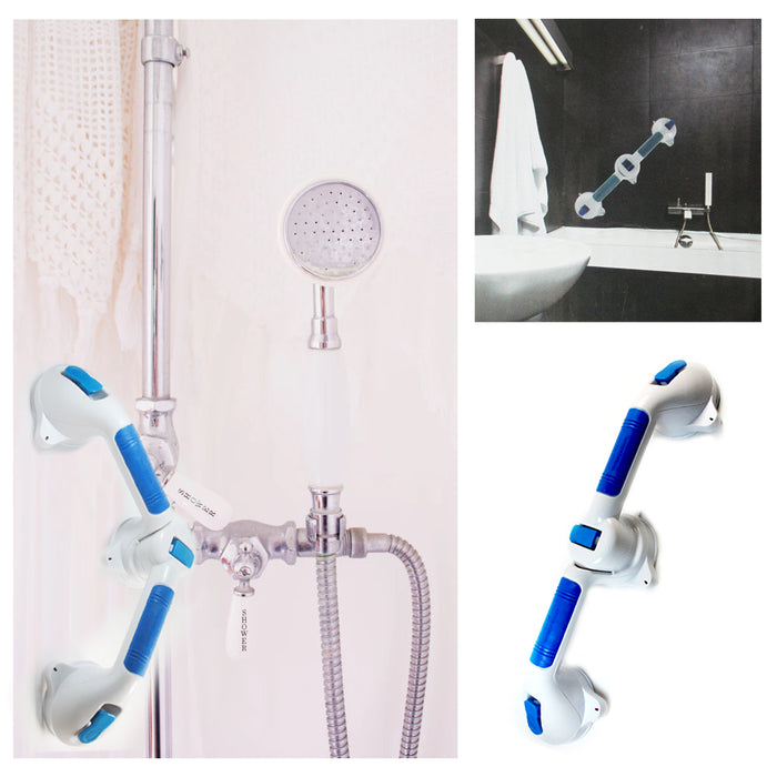 2X Bath Shower Grip Handle Bathroom Suction Grab Bar Safety Cup Rail Tub Support