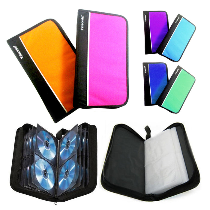 2 x Portable CD DVD Case 64 Disc Holder Storage Wallet Organizer Book Media Bag