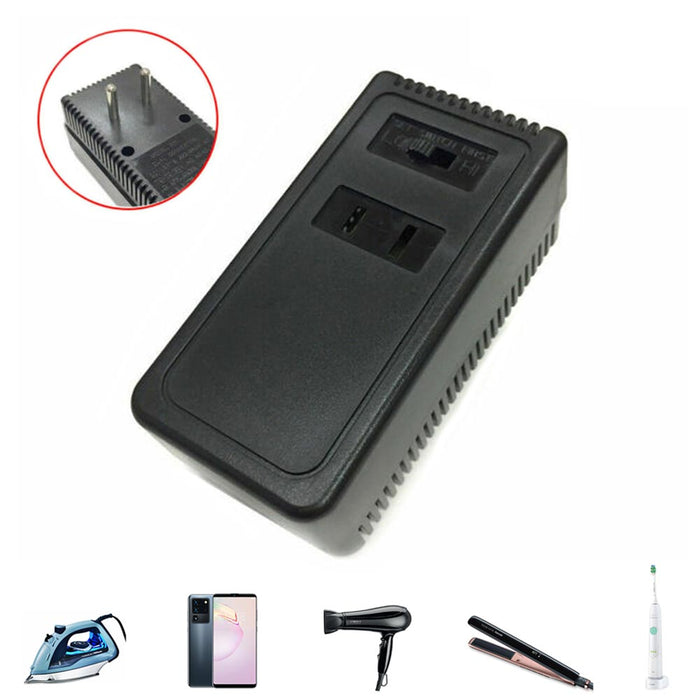 Travel Adapter 220V to 110V Voltage Power Dual Converter 2000 Watts Plug Us Eu