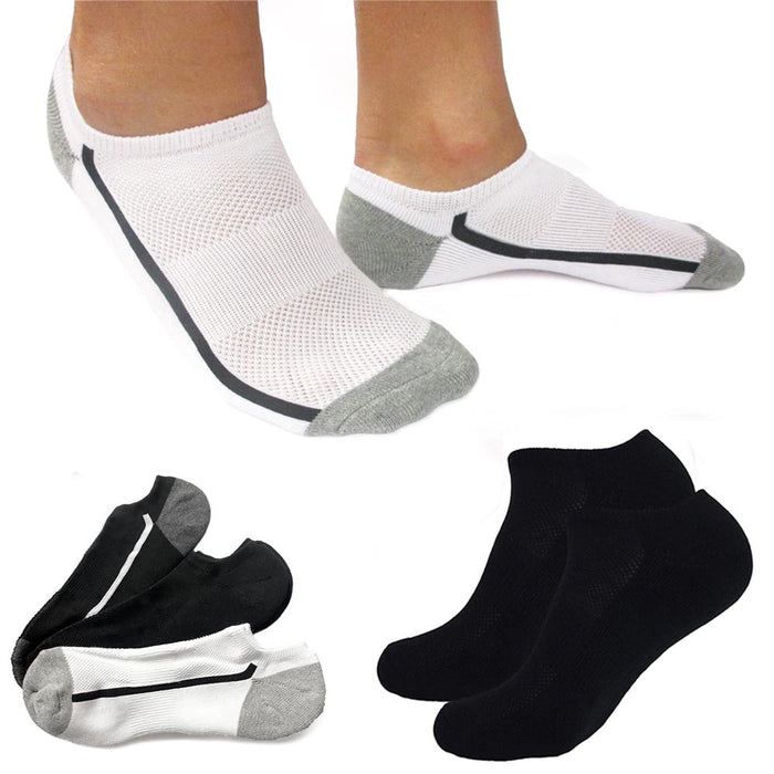6 Pairs No Show Breathable Socks Low Cut Invisible Ankle Sports 9-11 Women Men