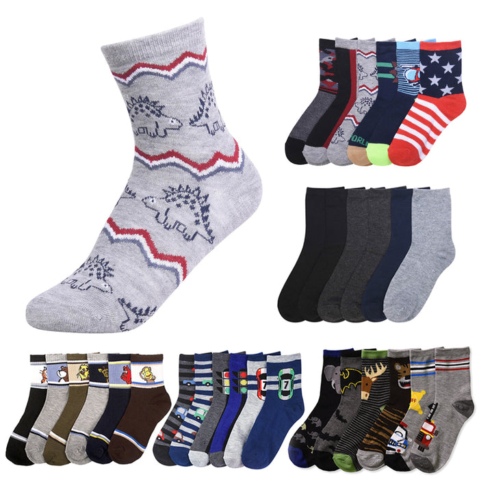 6 Pairs Assorted Boys Socks Size Ages 6-8 Years Kids Casual Sport Youth New !