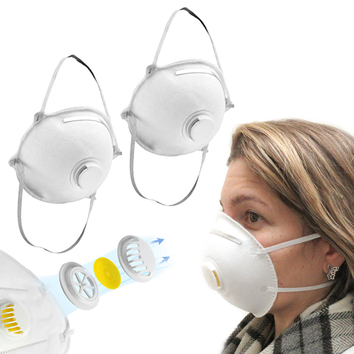 2PC Respirator Masks Anti Dust Smoke Allergy Safety Mouth Cover Filter Valve
