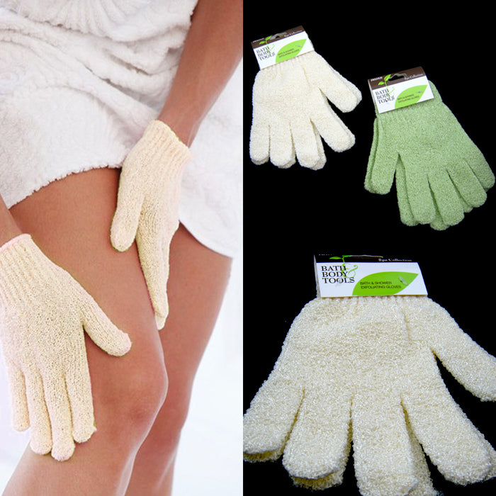 Heavy Exfoliating Gloves 2Pair 4Pcs Body Scrubber Bath Shower Scrub Exfoliator